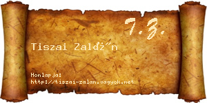 Tiszai Zalán névjegykártya